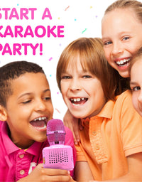 Move2Play Bluetooth & 30 Famous Songs Kids Karaoke Microphone, Gift for Girls Age 4 5 6 7 8 Years Olds
