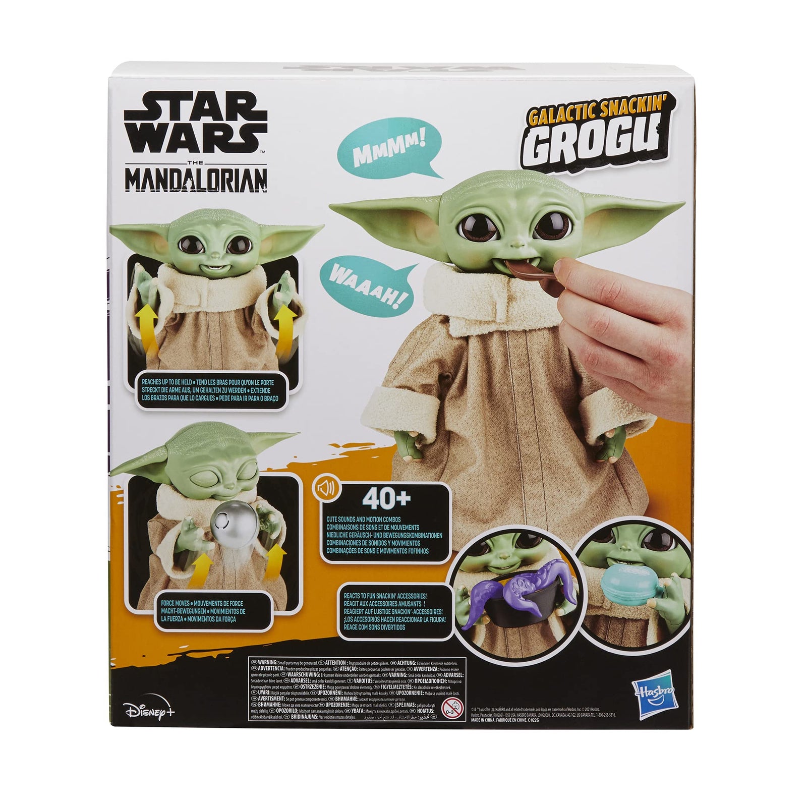 Star Wars Galactic Snackin’ Grogu 9.25-Inch-Tall Animatronic Toy with Over 40 Sound and Motion Combinations and Interactive Accessories,F2849