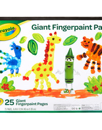 Crayola Giant Fingerpaint Paper, 25 Pages, 16" x 12" (99-3405) , White
