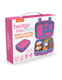 Bentgo Kids Brights – Leak-Proof, 5-Compartment Bento-Style Kids Lunch Box – Ideal Portion Sizes for Ages 3 to 7 – BPA-Free, Dishwasher Safe, Food-Safe Materials (Fuchsia)
