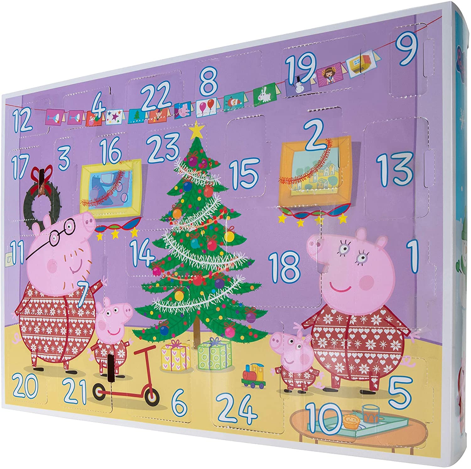 2021 Peppa Pig Holiday Advent Calendar for Kids, 24-Pieces - Includes Family Character Figures & Accessories from The World of Peppa Pig - Toy Christmas Gift for Boys & Girls - Ages 2+