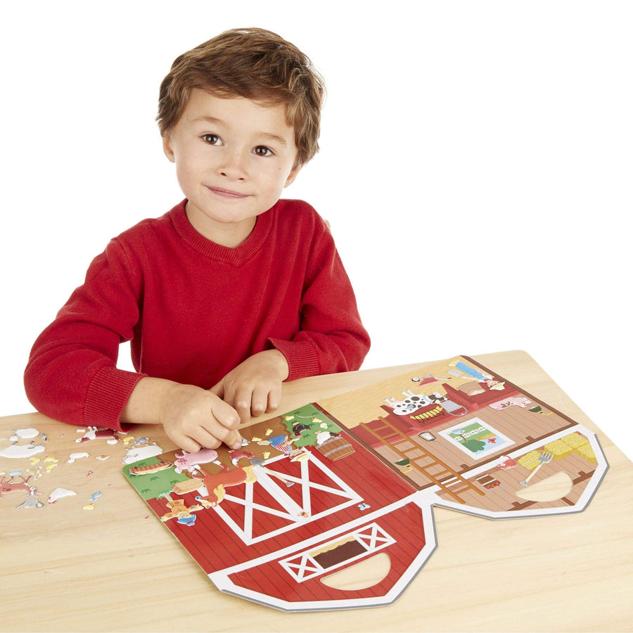 Melissa & Doug Puffy Sticker Play Set - On the Farm - 52 Reusable Stickers, 2 Fold-Out Scenes