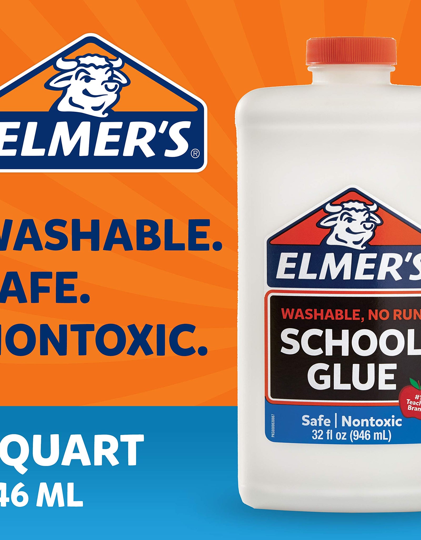 Elmer's Liquid School Glue, White, Washable, 32 Ounces - Great for Making Slime