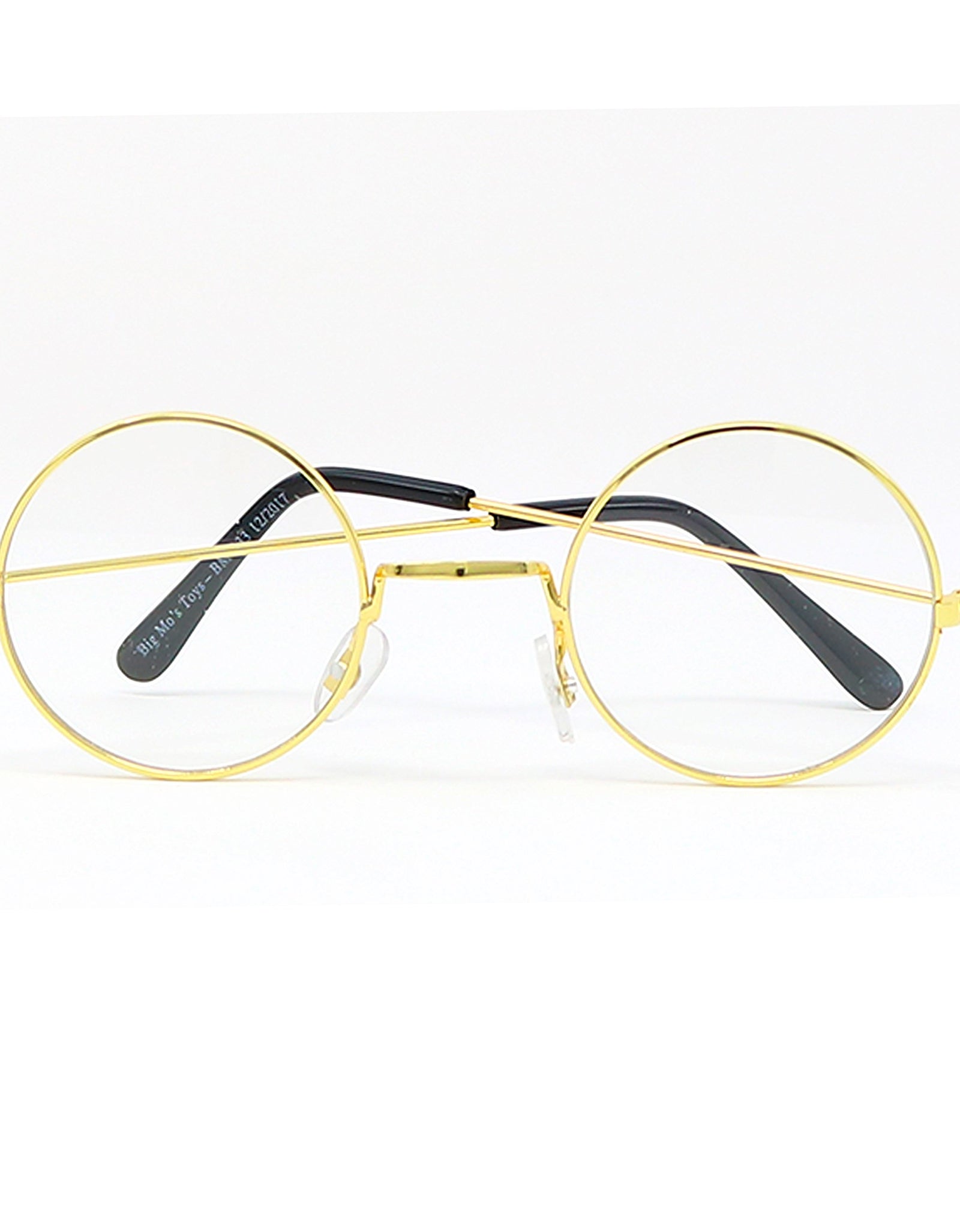 Gold Rimmed Round Costume Glasses - 1 Pair