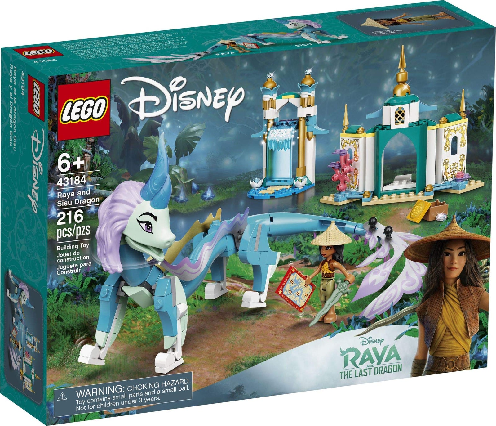 LEGO Disney Raya and Sisu Dragon 43184; A Unique Toy and Building Kit; Best for Kids Who Like Stories with Dragons and Adventuring with Strong Disney Characters, New 2021 (216 Pieces)