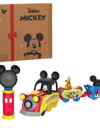 Mickey Mouse Disney Junior Funhouse Light The Way Train, Musical Toy Train Set with Controller, Preschool, Amazon Exclusive , by Just Play
