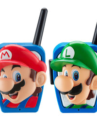 Super Mario Bros Walkie Talkies Kids Toys, Long Range, Two Way Static Free Handheld Radios, Designed for Indoor or Outdoor Games for Kids Aged 3 and Up
