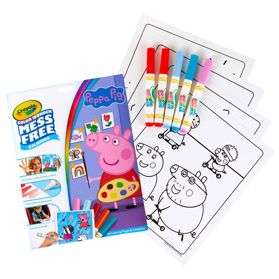 Crayola Peppa Pig Wonder Mess Free Coloring Set, Gift for Kids