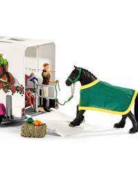 Schleich Horse Club, 15-Piece Playset, Horse Toys for Girls and Boys 5-12 years old Pick Up with Horse Box
