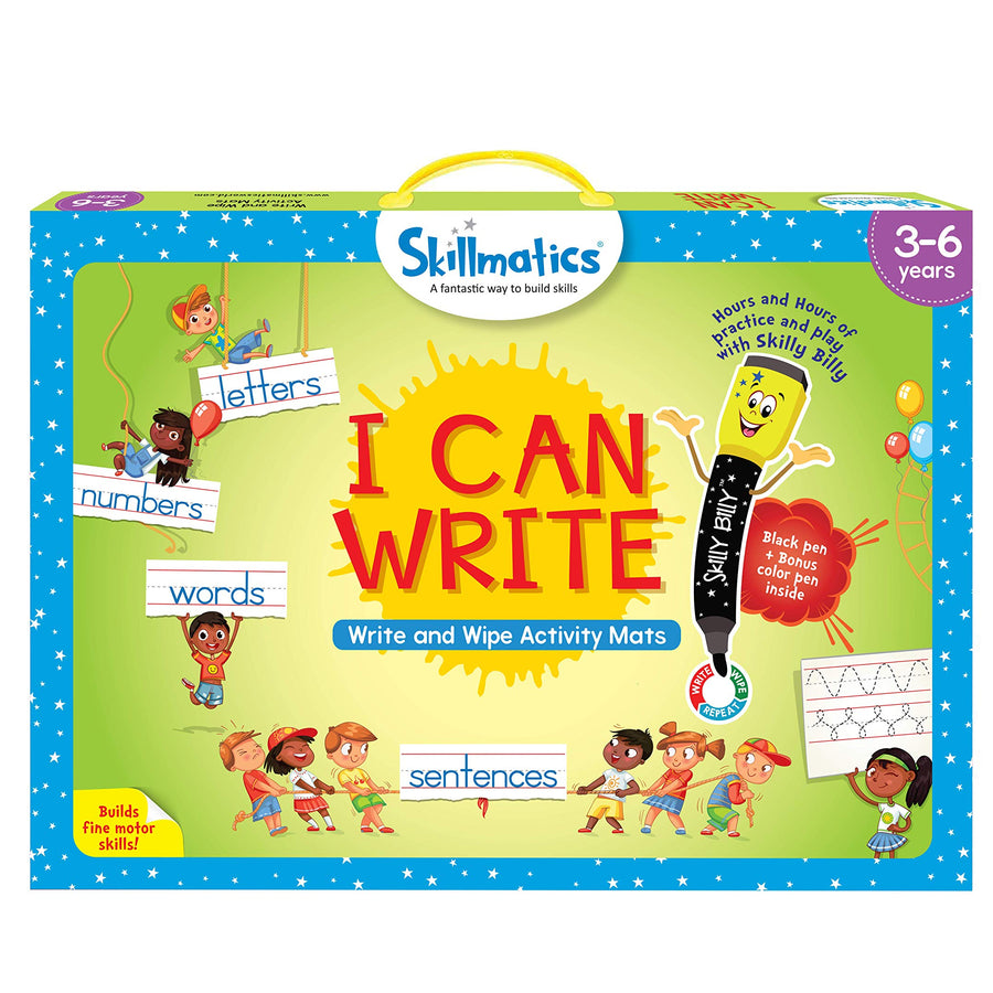 Skillmatics Educational Game : I Can Write | Reusable Activity Mats with 2 Dry Erase Markers | Gifts & Preschool Learning for Ages 3-6