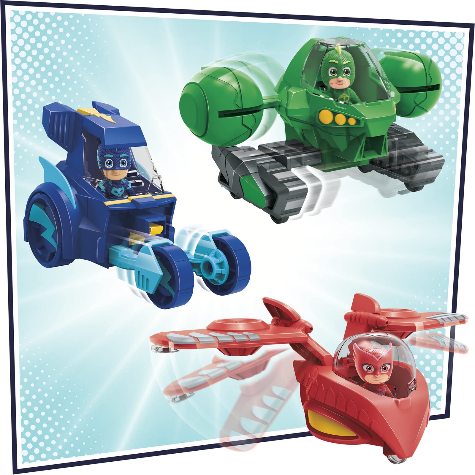 PJ Masks 3-in-1 Combiner Jet Preschool Toy, Toy Set with 3 Connecting Cars and 3 Action Figures for Kids Ages 3 and Up