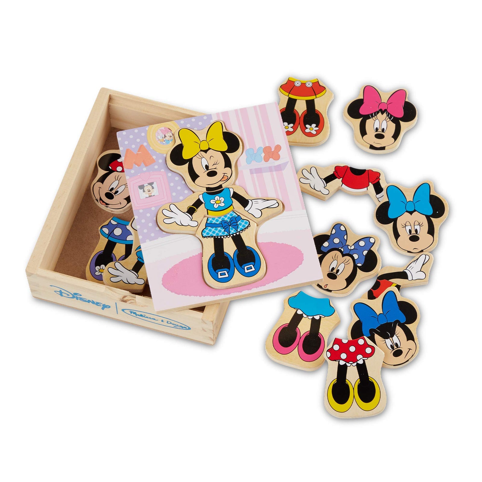 Melissa & Doug Disney Minnie Mouse Mix and Match Dress-Up Wooden Play Set (18 pcs)