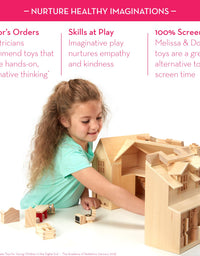 Melissa & Doug Fold & Go Wooden Dollhouse With 2 Play Figures and 11 Pieces of Furniture
