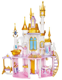 Disney Princess Ultimate Celebration Castle, 4 Feet Tall Doll House with Furniture and Accessories, Musical Fireworks Light Show, Toy for Girls 3 and Up
