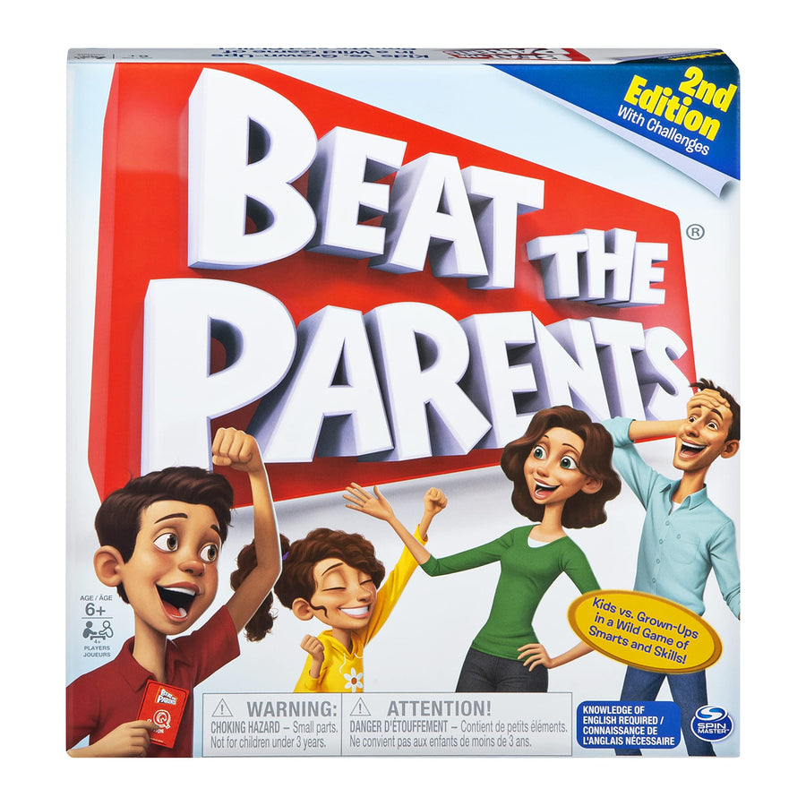 Spin Master Games Beat The Parents, Family Board Game of Kids vs. Parents with Wacky Challenges (Edition May Vary), Multicolor
