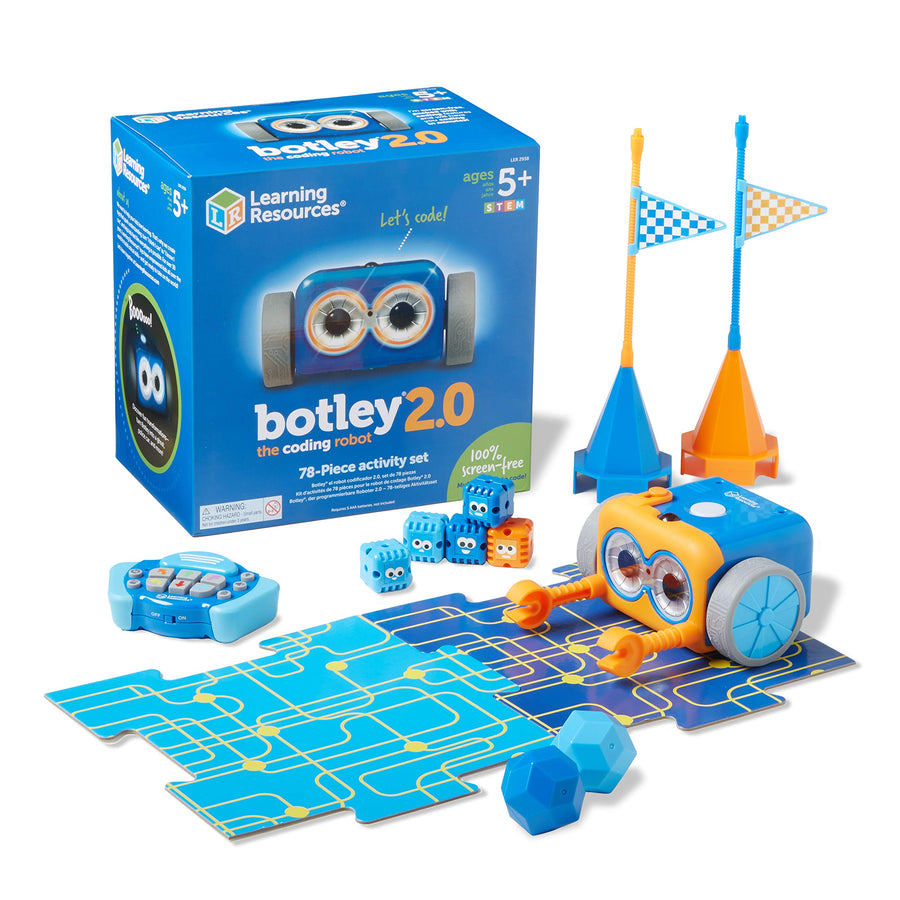 Learning Resources Botley the Coding Robot 2.0 Activity Set, Coding Robot for Kids, STEM Toy, Early Programming, Coding Games for Kids, 78 pieces, Ages 5+