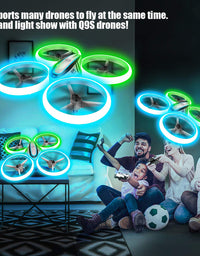 HASAKEE Q9s Drones for Kids,RC Drone with Altitude Hold and Headless Mode,Quadcopter with Blue&Green Light,Propeller Full Protect,2 Batteries and Remote Control,Easy to fly Kids Gifts Toys for Boys and Girls
