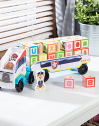 Melissa & Doug PAW Patrol Wooden ABC Block Truck (33 Pieces)
