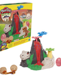 Play-Doh Slime Dino Crew Lava Bones Island Volcano Playset with HydroGlitz Eggs and Mix-ins, Dinosaur Toy for Kids 4 Years and Up, Non-Toxic

