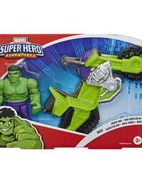 Super Hero Adventures Playskool Heroes Marvel Hulk Smash Tank, 5-Inch Figure and Motorcycle Set, Toys for Kids Ages 3 and Up
