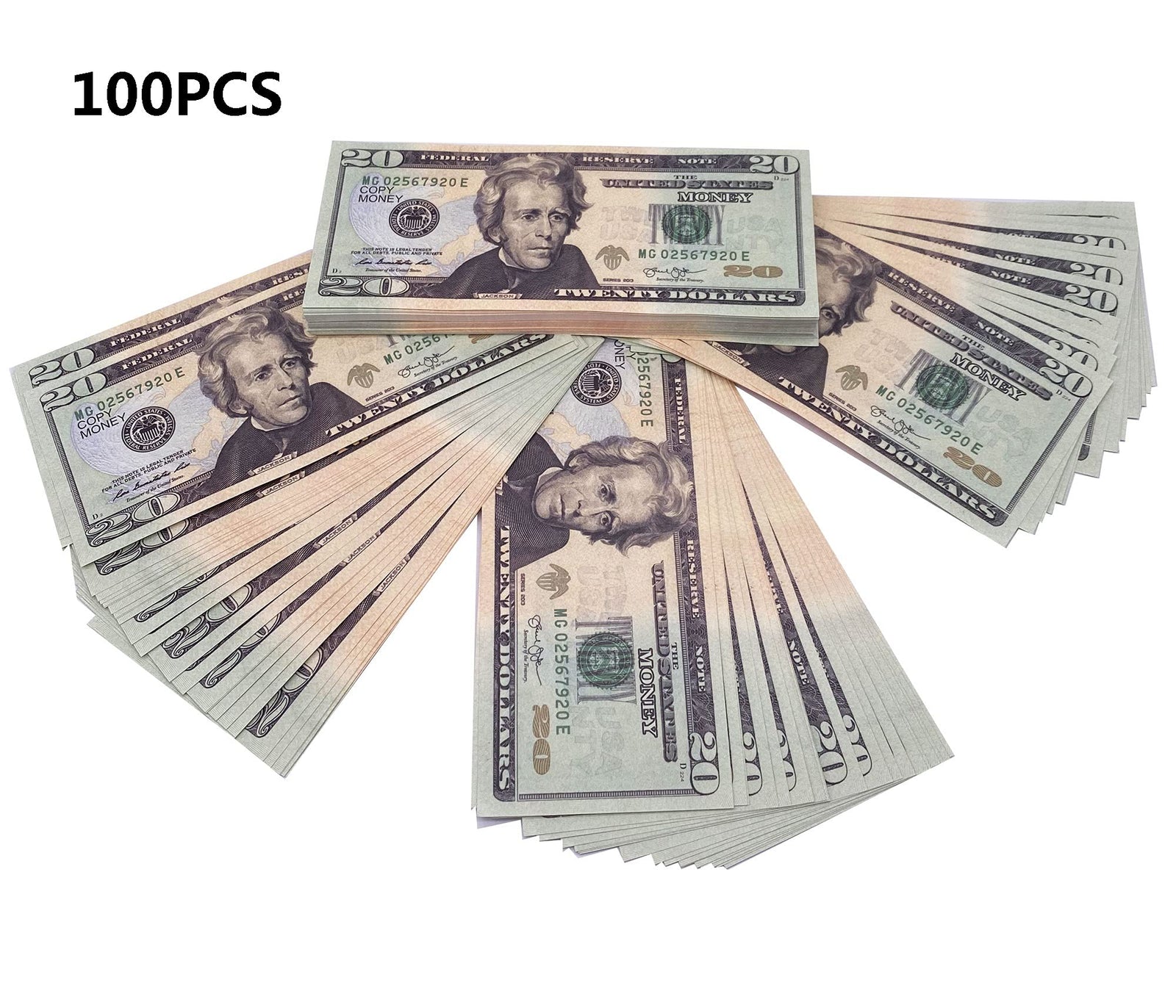Ficheny Copy Money Full Print 2 Sides,Prop Money 2000 Dollar Bills for Movies,TV,Music Videos