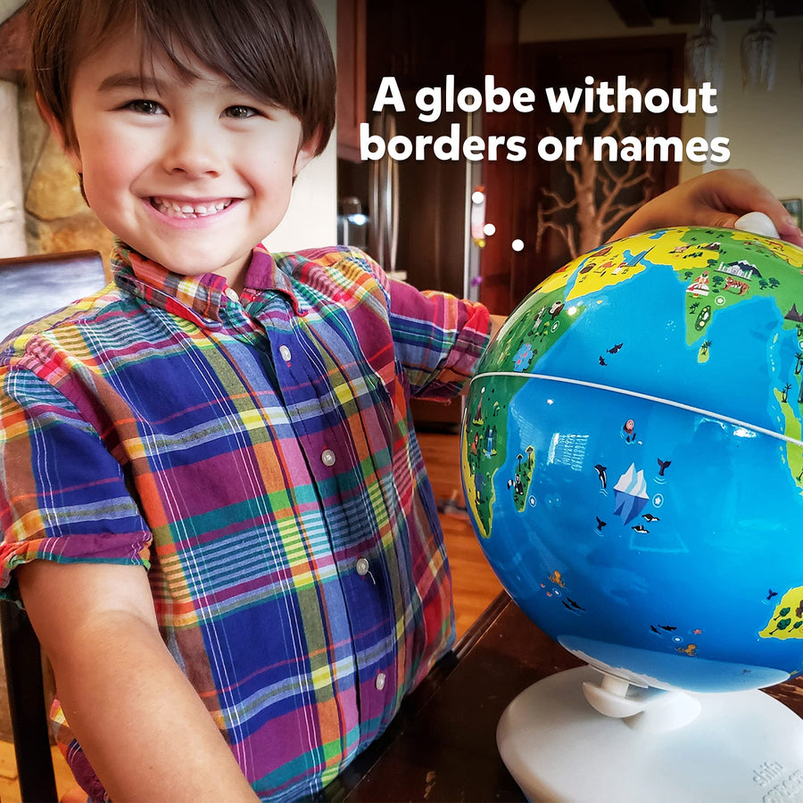 Orboot Earth by PlayShifu (App Based): Interactive AR Globe For Kids, STEM Toy Ages 4-10, Educational Gift For Boys & Girls (No Borders, No Names On Globe)