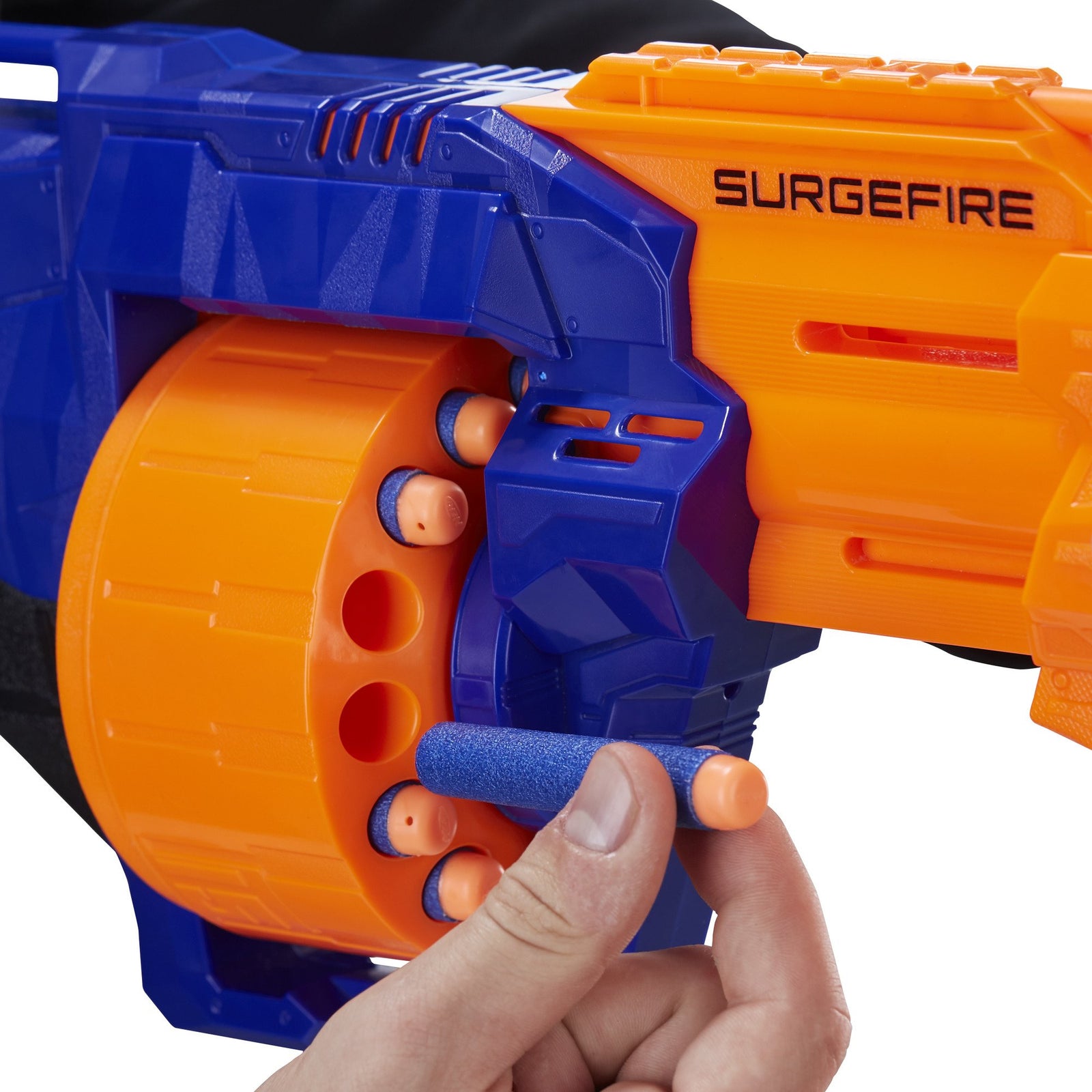 Nerf SurgeFire Elite Blaster -- 15-Dart Rotating Drum, Slam Fire, Includes 15 Official Nerf Elite Darts -- For Kids, Teens, Adults (Amazon Exclusive)