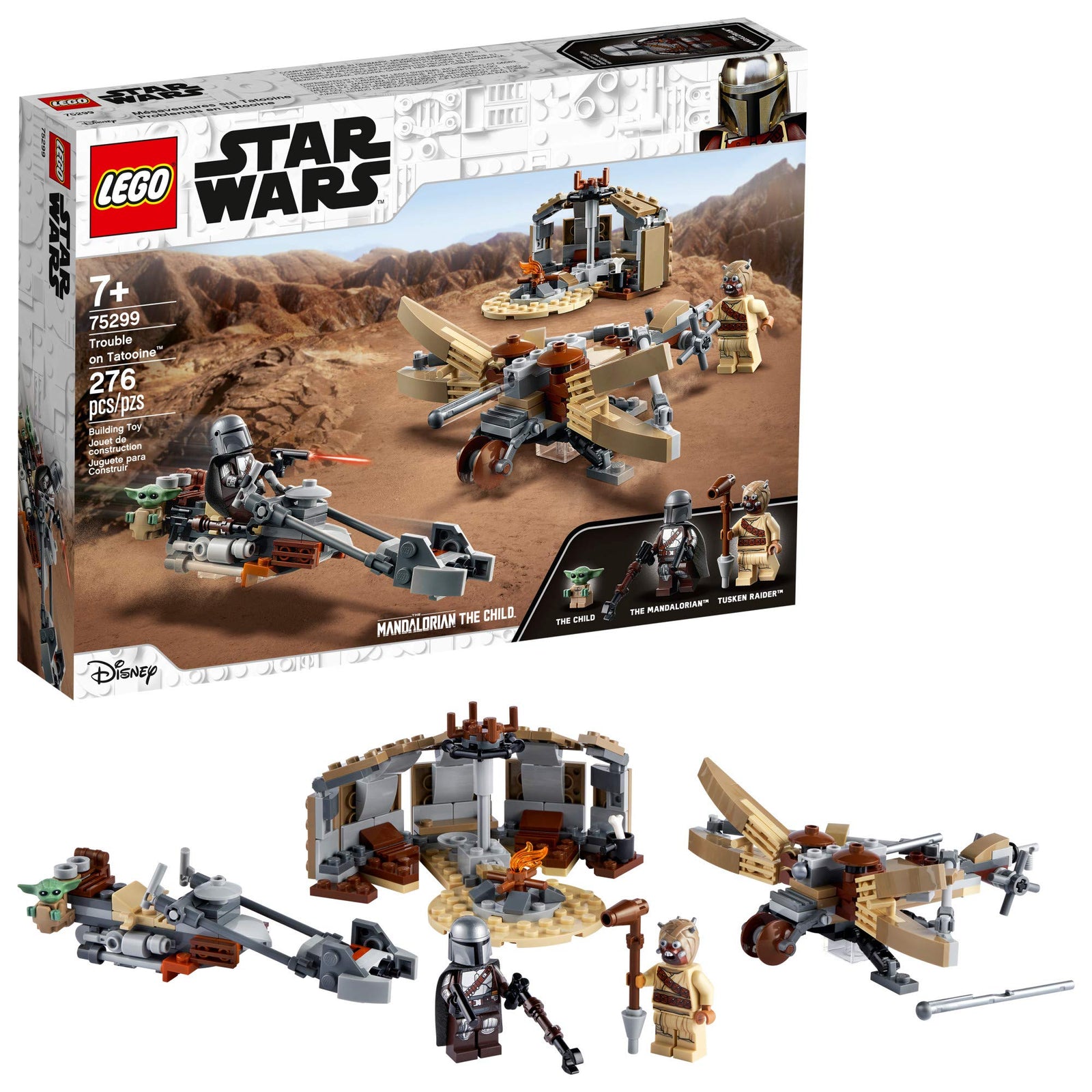 LEGO Star Wars: The Mandalorian Trouble on Tatooine 75299 Awesome Toy Building Kit for Kids Featuring The Child, New 2021 (277 Pieces)