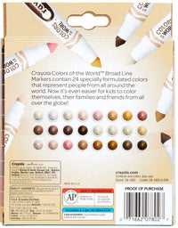 Crayola Colors of The World Markers 24 Count, Washable Skin Tone Markers, 24, Stocking Stuffers, Gift
