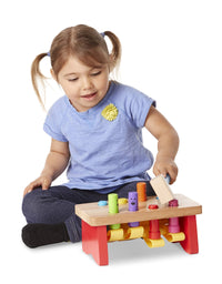 Melissa & Doug Deluxe Pounding Bench Wooden Toy With Mallet
