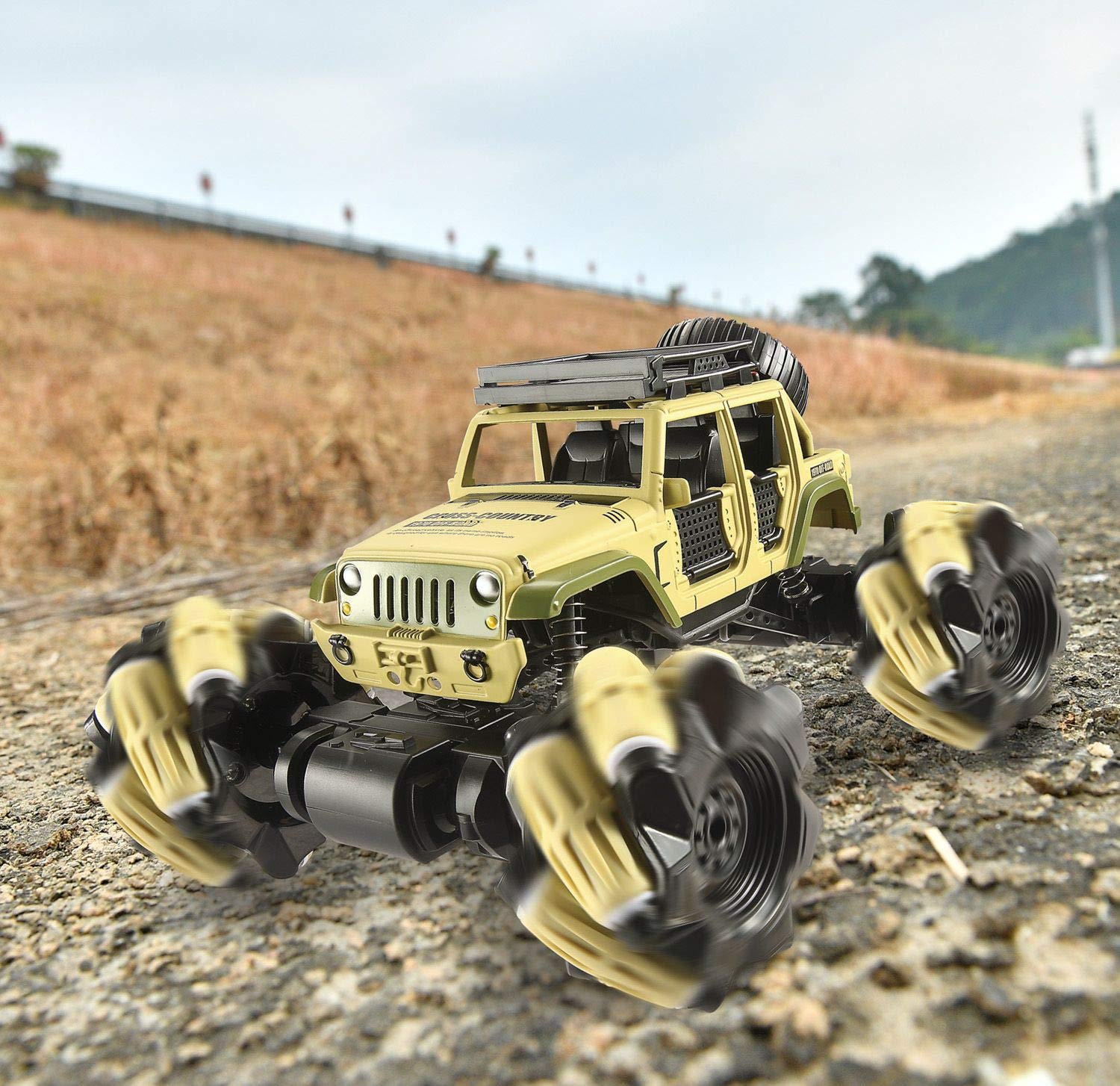 LOOZIX Remote Control Car, 1:16 Metal Drift RC Cars 360° Rotating 4WD 2.4Ghz Gesture Sensor Control Monster Truck for Kids All Terrains Crawler RC Vehicle Rechargeable Batteries for Boys Kids