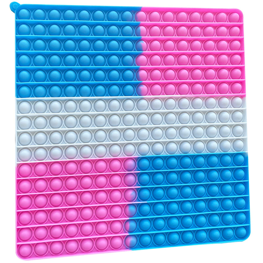 Wuximde Big Size Push Pop Bubble Sensory Fidget Toys,256 Bubbles Stress Reliever Silicone Pressure Relieving Toy,for Autistic Kids Special Needs Children Anxiety Adults (Pink)