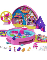 Polly Pocket Theme Park Backpack Compact with 2 Dolls, Accessories & Multiple Activities
