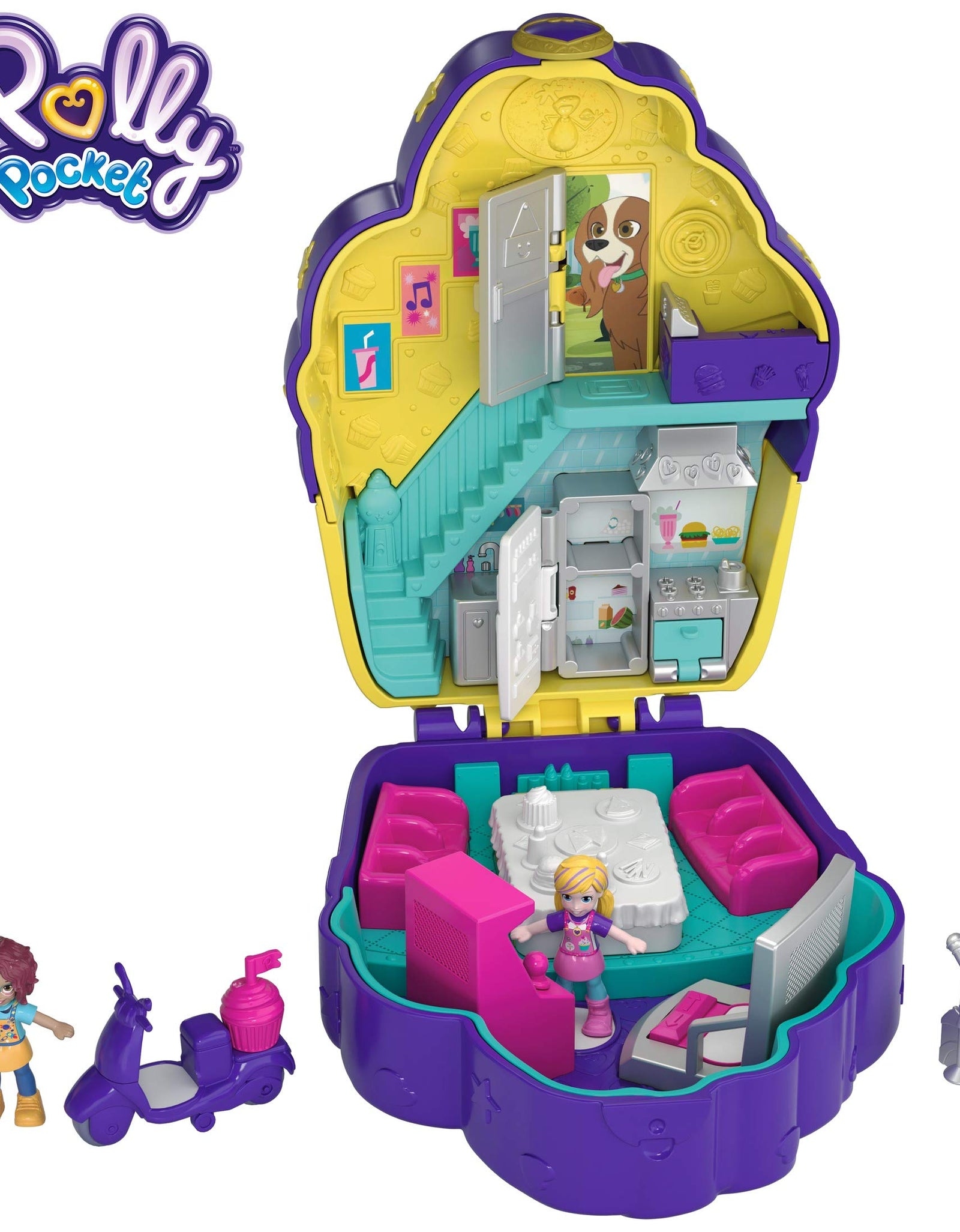 Polly Pocket Pocket World Cupcake Compact with Surprise Reveals, Micro Dolls & Accessories [Amazon Exclusive], multicolor, standard (FRY36)