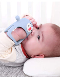 Smily Mia Penguin Buddy Never Drop Silicone Baby Teething Toy for 0-6month Infants, Baby Chew Toys for Sucking Needs, Hand Pacifier for Breast Feeding Babies, Car Seat Toy for New Born, Light Blue
