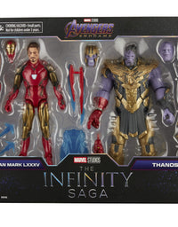 Marvel Hasbro Legends Series 6-inch Scale Action Figure 2-Pack Toy Iron Man Mark 85 vs. Thanos, Infinity Saga Character, Premium Design, 2 Figures and 8 Accessories

