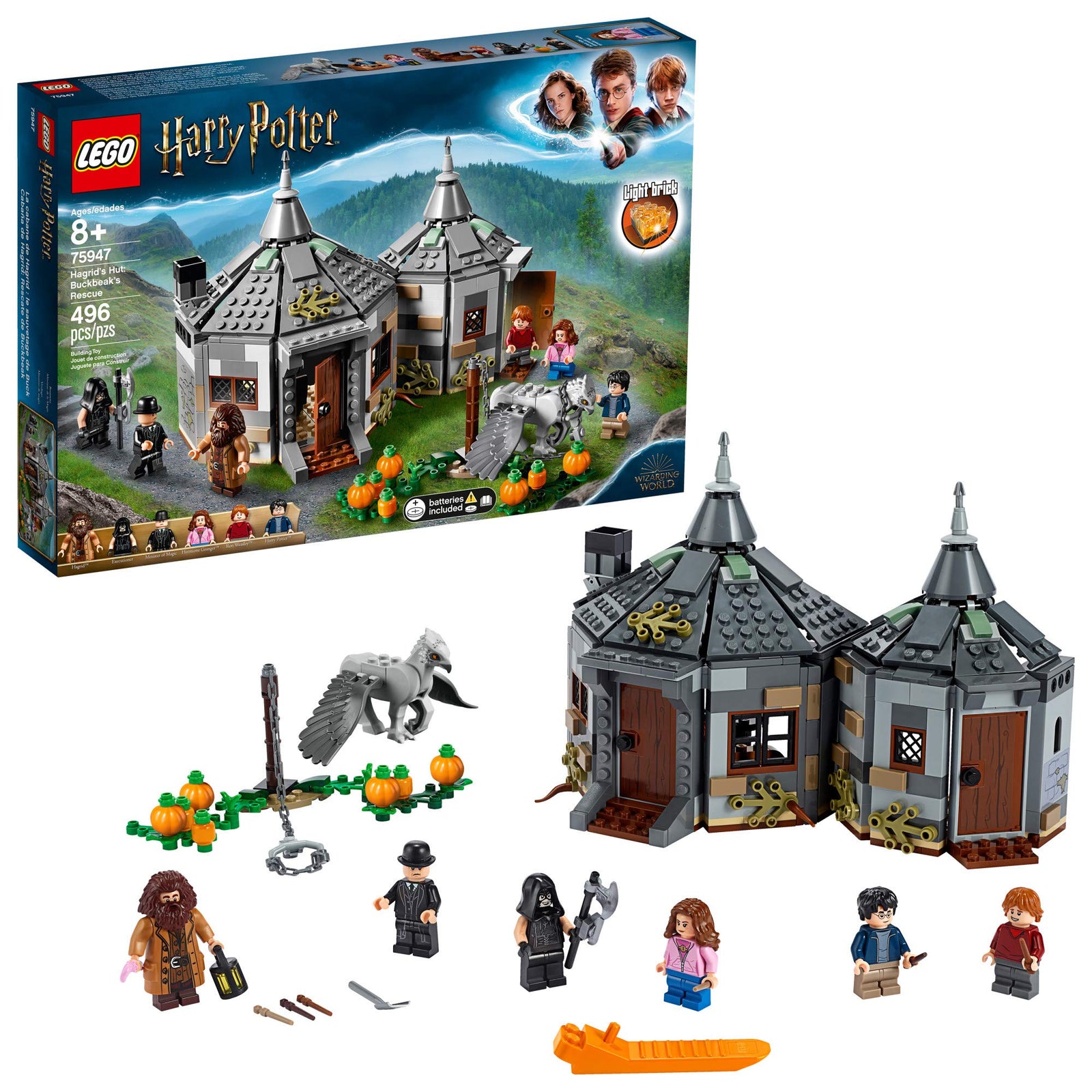 LEGO Harry Potter Hagrid's Hut: Buckbeak's Rescue 75947 Toy Hut Building Set from The Prisoner of Azkaban Features Buckbeak The Hippogriff Figure (496 Pieces)
