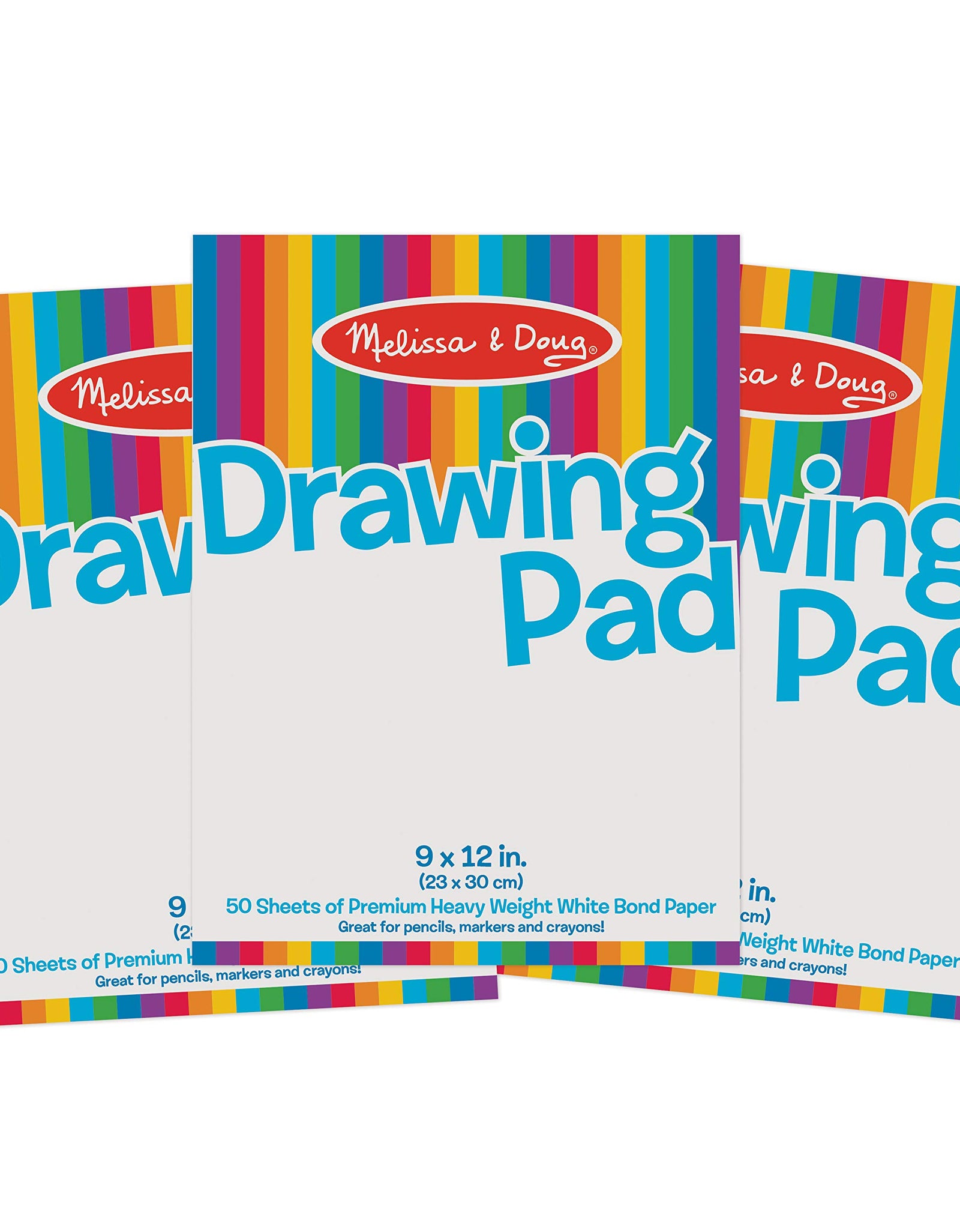 Melissa & Doug Drawing Paper Pad (9 x 12 inches) - 50 Sheets, 3-Pack