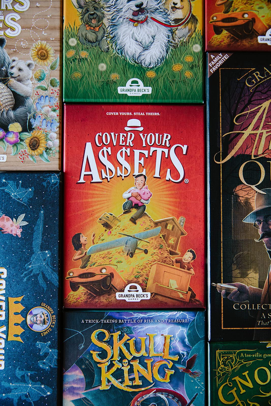 Grandpa Beck’s Cover Your Assets Card Game | Fun Family-Friendly Set-Collecting Game | Enjoyed by Kids, Teens, and Adults | From the Creators of Skull King | Ideal for 4-6 Players Ages 7+