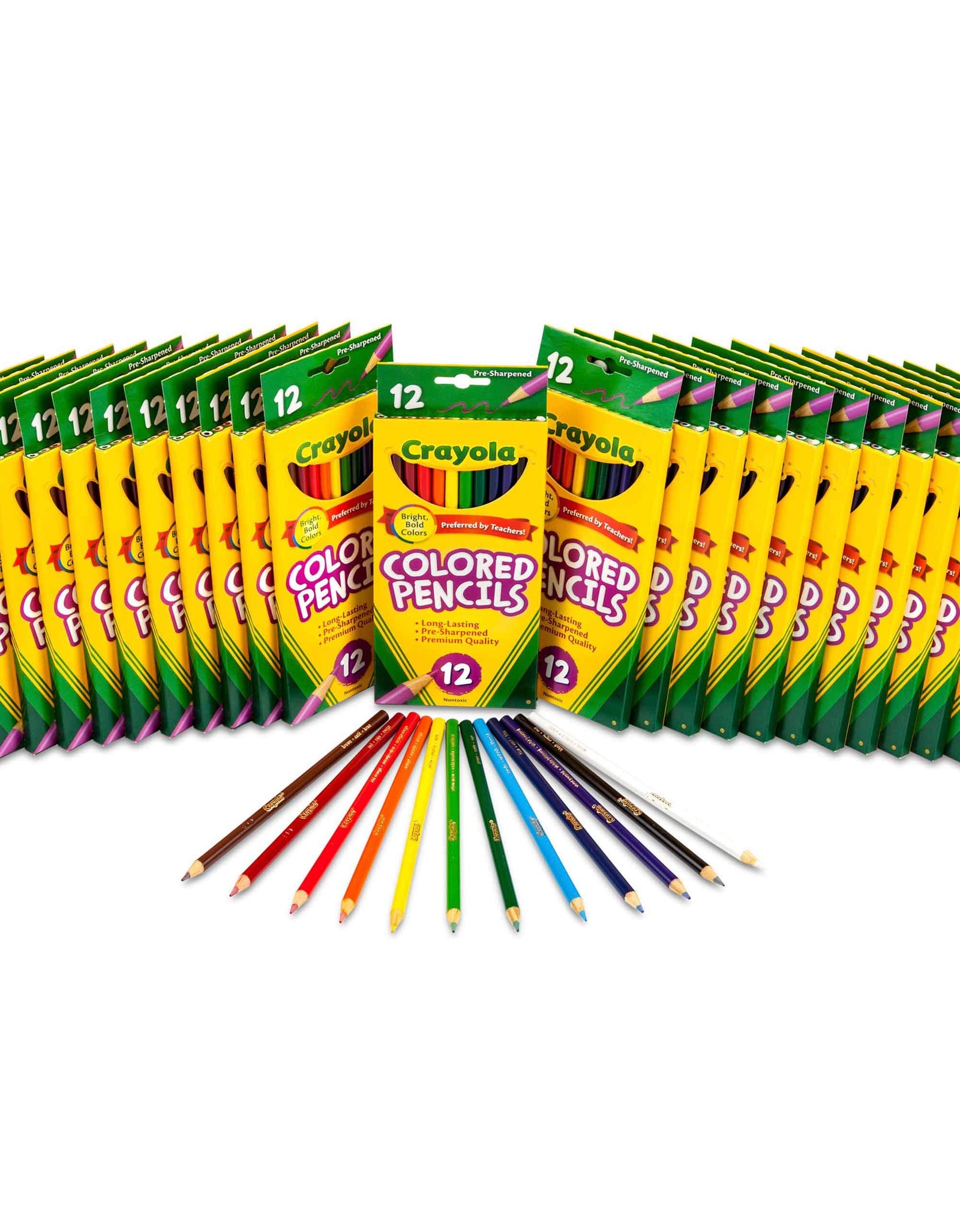 Crayola Bulk Colored Pencils, Pre-sharpened, 12 Assorted Colors, Pack of 24