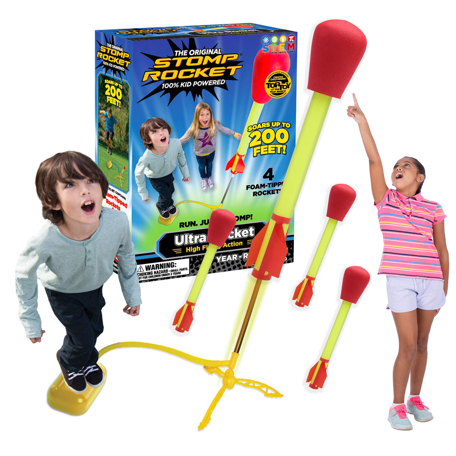 The Original Stomp Rocket Ultra Rocket Launcher, 4 Rockets and Toy Air Rocket Launcher - Outdoor Rocket STEM Gift for Boys and Girls Ages 5 Years and Up - Great for Outdoor Play