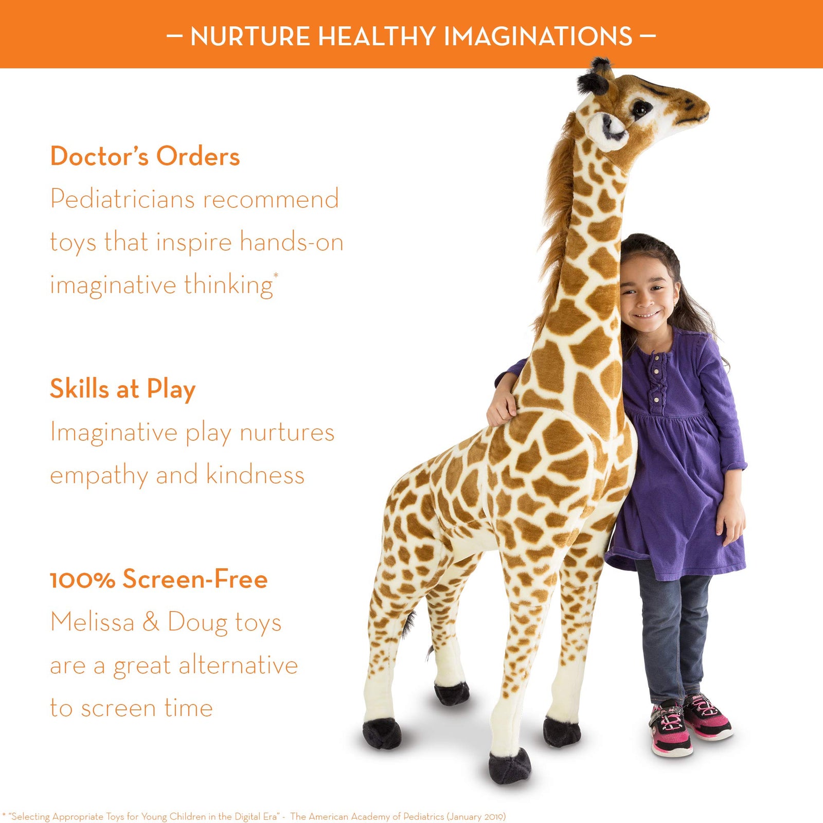 Melissa & Doug Giant Giraffe - Lifelike Stuffed Animal (over 4 feet tall)