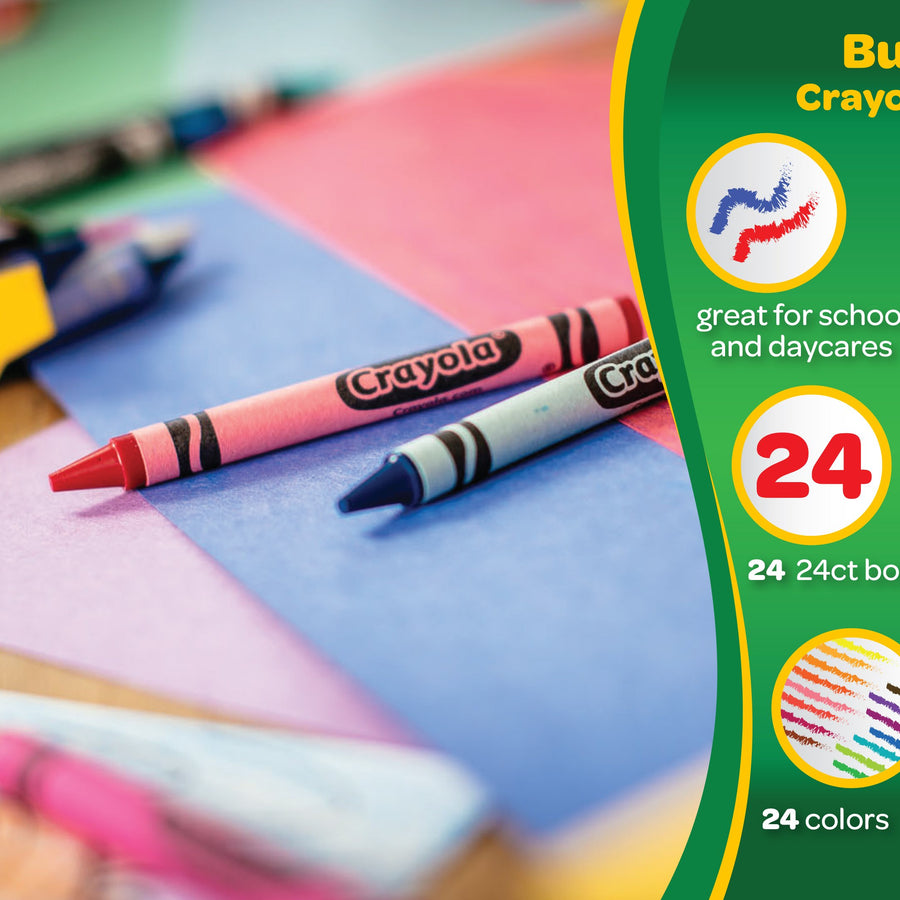 Crayola Crayons Bulk, Classroom Supplies for Teachers, 24 Crayon Packs with 24 Assorted Colors