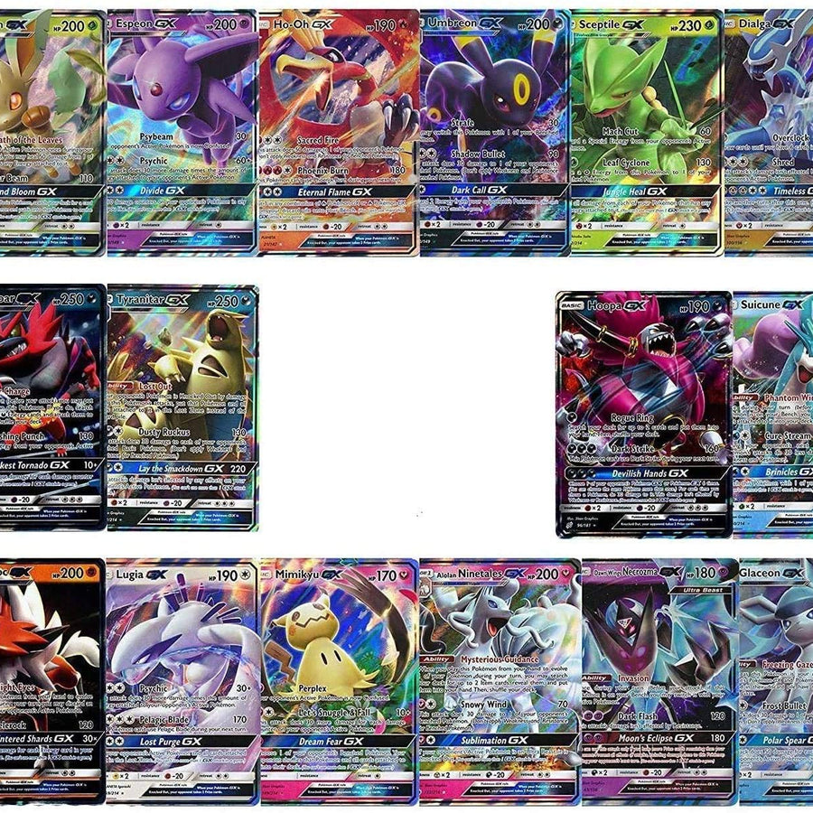 20 Poke Cards | 2 GX, V, OR EX Ultra Rares + 18 Reverse Holo | 100% Authentic Value Pack | Random Assorted Poke TCG Lot GG Box