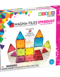 Magna Tiles Stardust Set, The Original Magnetic Building Tiles for Creative Open-Ended Play, Educational Toys for Children Ages 3 Years + (15 Pieces Including Glitter and Mirrors)
