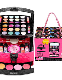 Vextronic Girl Makeup Toy Set 30 Pcs Washable Kids Makeup Kit for Girls, Pretend Play Makeup Kit for Kids, Non-Toxic, Real Cosmetic Toy Beauty Set for Kids Birthday Gift
