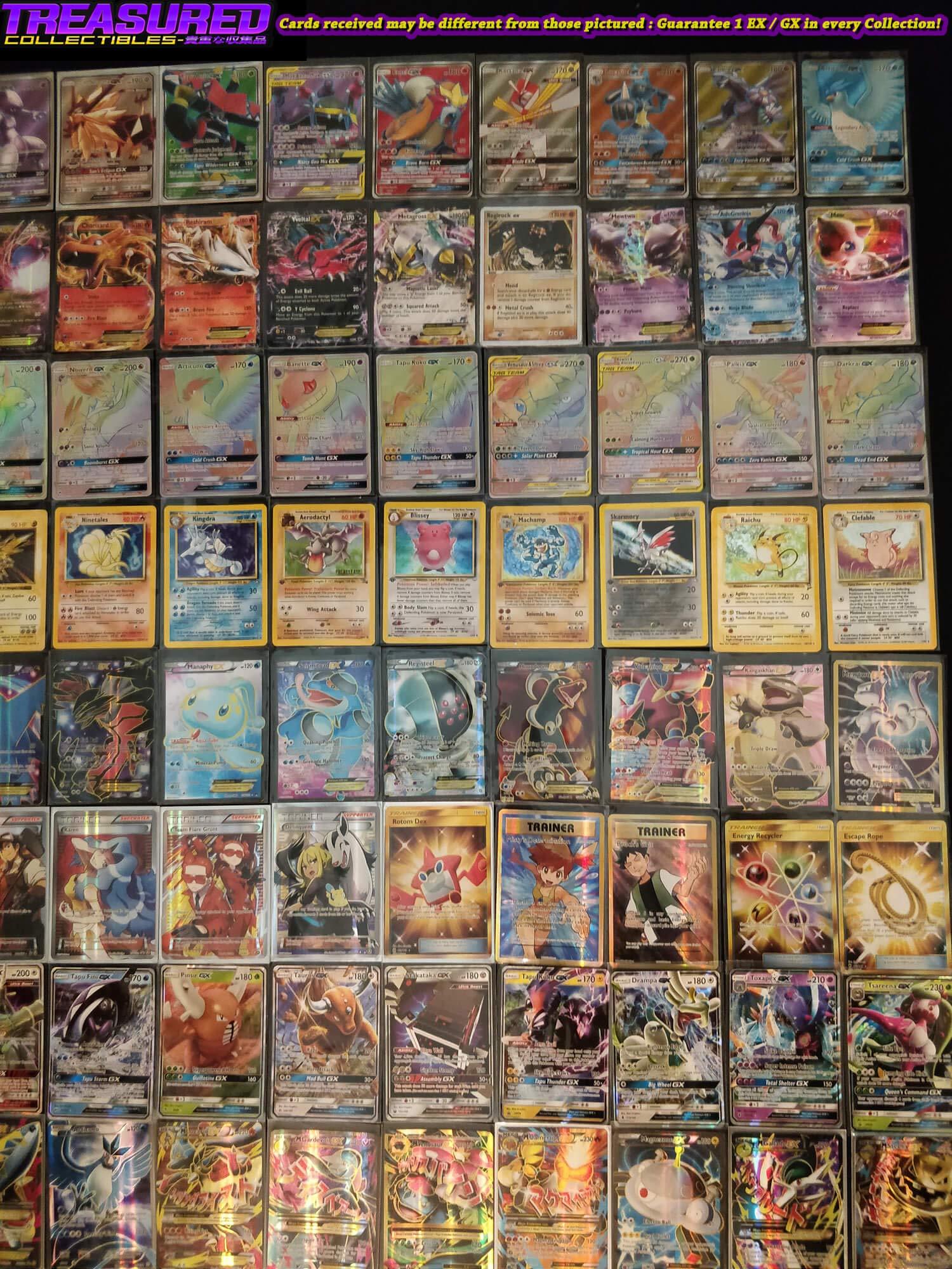 50+ Official Pokemon Cards Binder Collection Booster Box with 5 Foils in Any Combination and at Least 1 Rarity, GX, EX, FA, Tag Team, Or Secret Rare, with Cards Like Charizard and Detective Pikachu