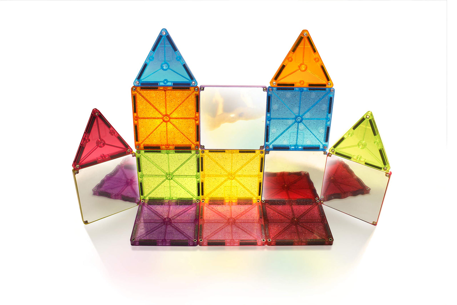 Magna Tiles Stardust Set, The Original Magnetic Building Tiles for Creative Open-Ended Play, Educational Toys for Children Ages 3 Years + (15 Pieces Including Glitter and Mirrors)