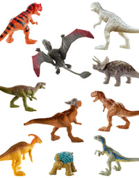 Jurassic World Camp Cretaceous Multipack with 10 Mini Dinosaur Action Figures, Realistic Sculpting & One or More Movable Articulation Points Iconic to Its Species, 4 Years Old & Up [Amazon Exclusive]
