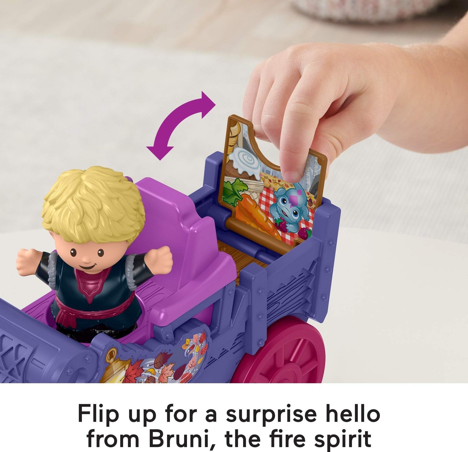 Fisher-Price Little People – Disney Frozen 2 Anna & Kristoff’s Wagon, push-along vehicle with character figures for toddlers and preschool kids